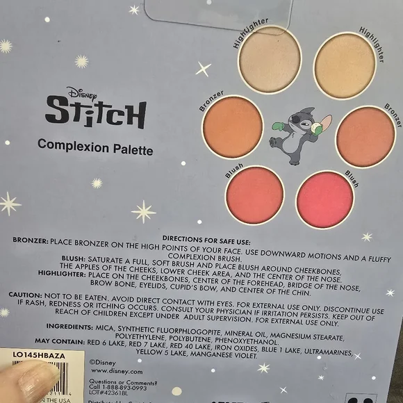 NEW DISNEY STITCH Complexion Palette 6 Shades of Bronzer, Highlighter, Blush - Picture 12 of 12